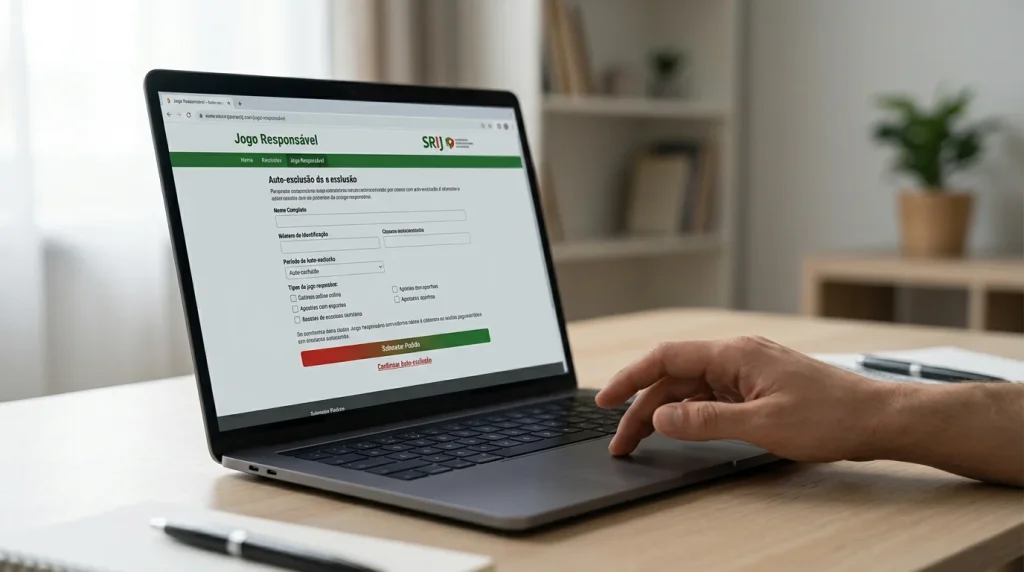 Imagem do laptop com aplicativo de apostas