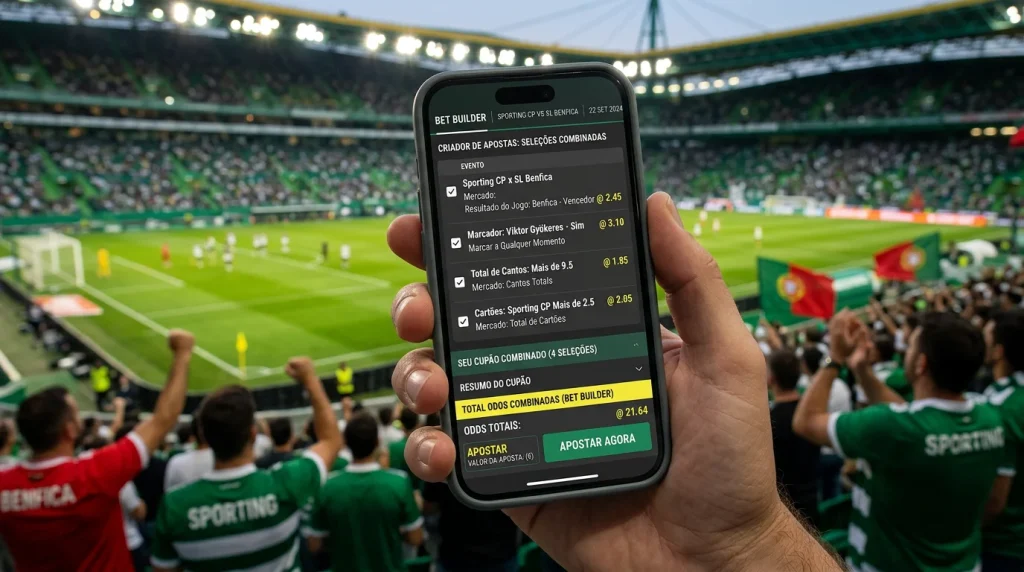 Imagem do smartphone com aplicativo de apostas