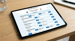 Imagem do tablet com aplicativo de apostas